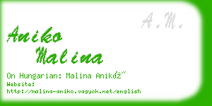 aniko malina business card